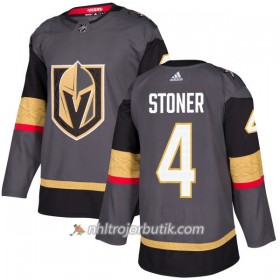 Män Ishockey Vegas Golden Knights Tröja Clayton Stoner 4 Adidas 2017-2018 Grå Authentic